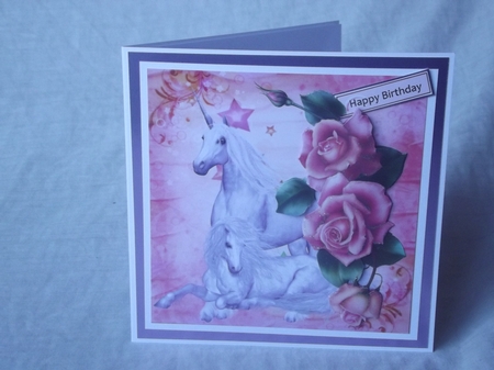 Fantasy Resting Unicorns with Rose Decoupage Mini Kit by Gwyneth Morley