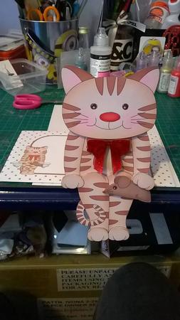 3D on the Shelf Card Kit - Fudge the Ginger Stripey Cat by Gwynneth Doran