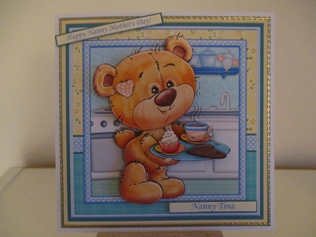 TEDDY BEAR JUST FOR YOU 7.5 Decoupage & Insert Mini Kit by Hanne Rix