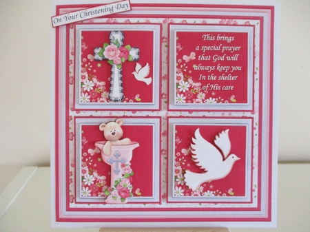 CHRISTENING or BAPTISM Girl Child or adult 7.5 Quick Layer Card by Hanne Rix