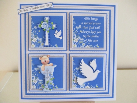 CHRISTENING or BAPTISM Boy Child or adult 7.5 Quick Layer Card by Hanne Rix