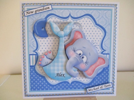 NEW BABY BOY ELI 7.5 Decoupage & Insert Mini Kit by Hanne Rix