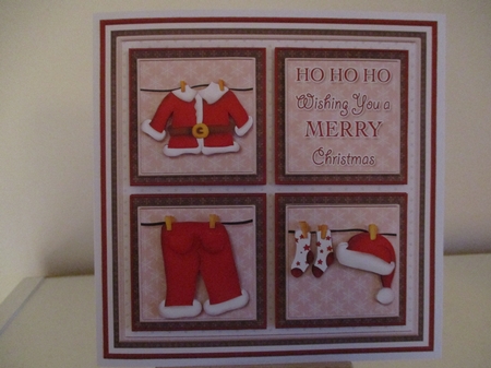 SANTAS WASHING LINE SQUARES 7.5 Quick Layer Card & Insert Kit by Hanne Rix