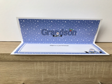 Large DL Merry Christmas GRANDSON insert with Santa by Hayley Griffiths