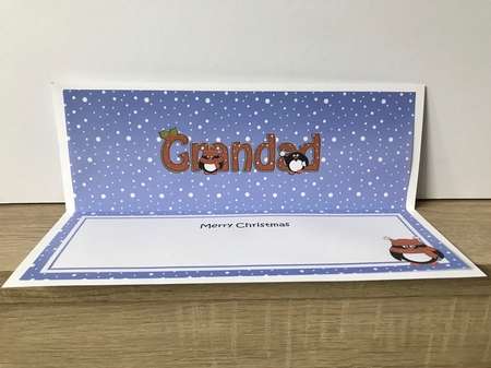 Large DL Merry Christmas GRANDAD insert with Penguins by Hayley Griffiths