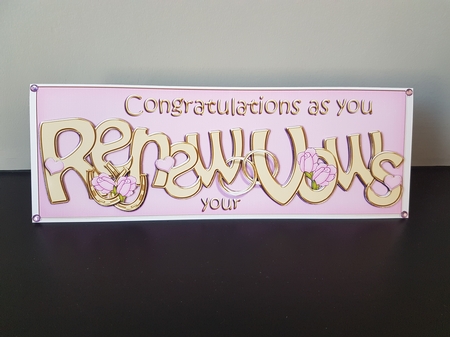Large Dl Renewal of Vows Roses Quick Card with 3D Decoupage by Hayley Griffiths