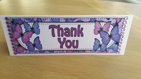 Large Dl Thank You Butterflies Card & 3D Decoupage by Hayley Griffiths