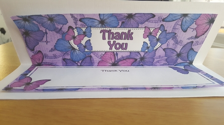 Thank You Butterflies Large Dl Matching Insert by Hayley Griffiths