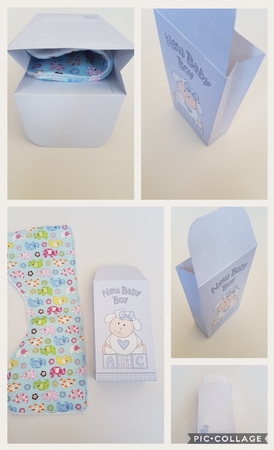 3D New Baby Boy Cute Little Lamb Gift Bag Mini Kit by Hayley Griffiths