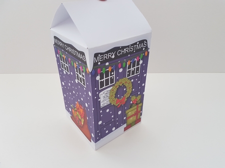 3D Xmas Police Box Milk Carton Treat Boxes by Hayley Griffiths
