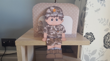 3D on the Shelf Card Kit - Little Ethnic Camo Boy Jake by Hayley Griffiths