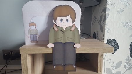 3D on the Shelf Card Kit - 1960's Mod Parka Boy Chris by Hayley Griffiths