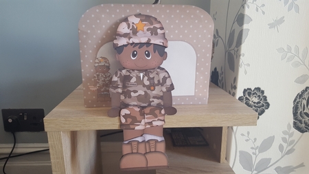 3D on the Shelf Card Kit - Little Ethnic Camo Boy Larry by Hayley Griffiths