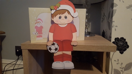 3D on the Shelf Card Kit - Little Christmas Footballer by Hayley Griffiths