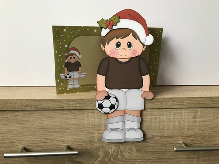 3D on the Shelf Card Kit - Little Christmas Footballer by Hayley Griffiths