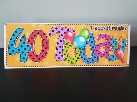 Large Dl 40th Birthday Celebrations Card & 3D Decoupage by Hayley Griffiths