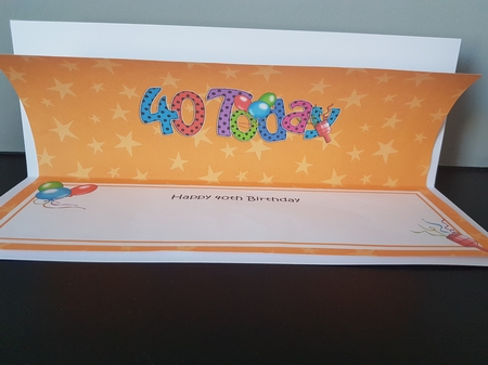 Large Dl 40th Birthday Celebrations Insert by Hayley Griffiths