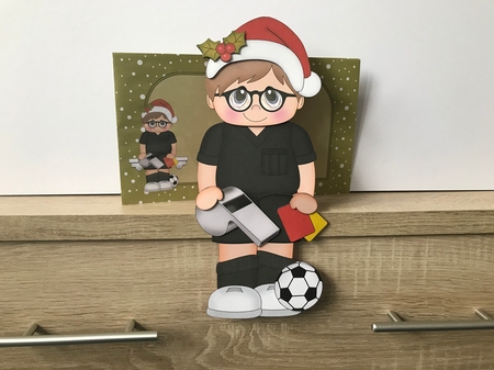 3D on the Shelf Card Kit - Little Christmas Football Referee by Hayley Griffiths