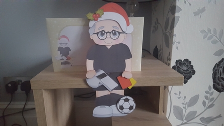 3D on the Shelf Card Kit- Old Man Christmas Football Referee by Hayley Griffiths