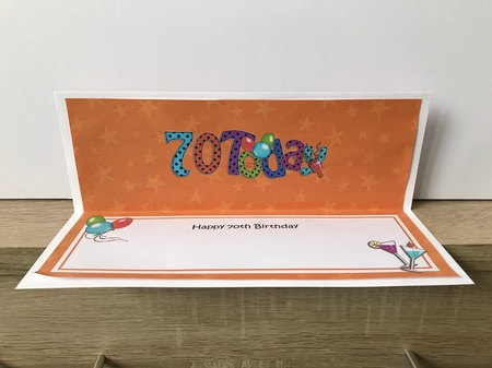 Large Dl 70th Birthday Celebrations Card & 3D Decoupage by Hayley Griffiths