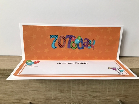 Large Dl 70th Birthday Celebrations Insert by Hayley Griffiths