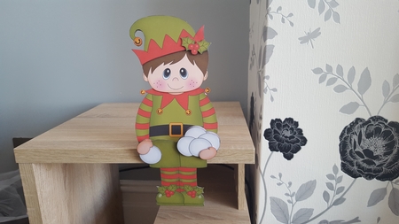3D on the Shelf Card Kit - Little Christmas Snowball Elf by Hayley Griffiths