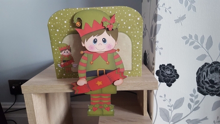 3D on the Shelf Card Kit - Little Christmas Elf's Cracker by Hayley Griffiths