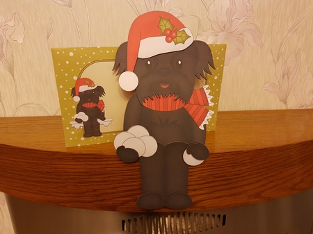3D on the Shelf Card Kit - Little Christmas Shih Tzu Dog by Hayley Griffiths