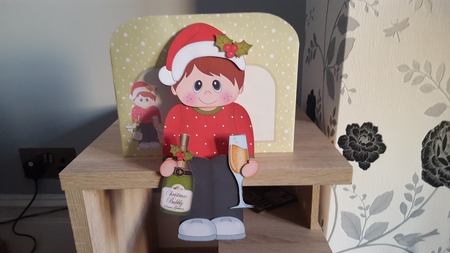 3D on the Shelf Card Kit - Little Christmas Tipple Champers by Hayley Griffiths