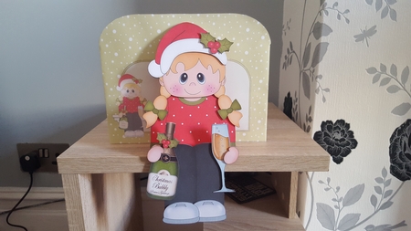 3D on the Shelf Card Kit - Little Christmas Tipple Champers by Hayley Griffiths