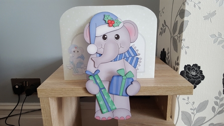 3D on the Shelf Card Kit - Little Christmas Elephant by Hayley Griffiths