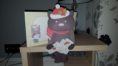 3D on the Shelf Card Kit - Little Christmas Cat Sooty by Hayley Griffiths