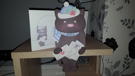 3D on the Shelf Card Kit - Little Christmas Cat Sooty by Hayley Griffiths
