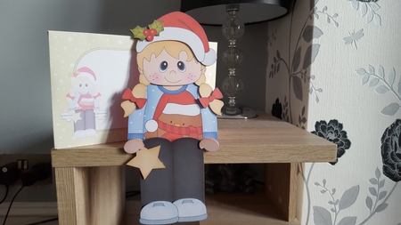 3D on the Shelf Card Kit - Little Christmas Jumper Girl by Hayley Griffiths