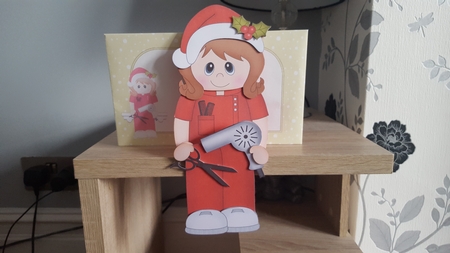 3D on the Shelf Card Kit - Little Christmas Hairdresser by Hayley Griffiths