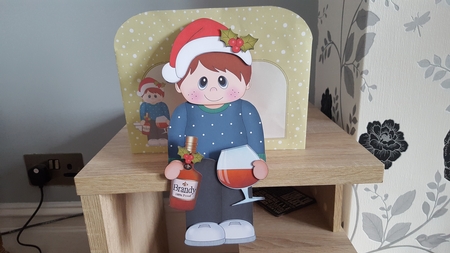 3D on the Shelf Card Kit - Little Christmas Tipple Brandy by Hayley Griffiths