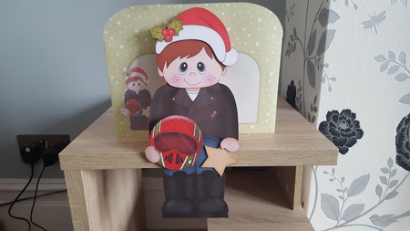 3D on the Shelf Card Kit - Little Christmas Motorbiker by Hayley Griffiths