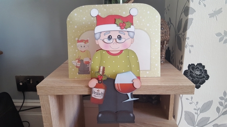 3D on the Shelf Card Kit - Little Christmas Tipple Brandy by Hayley Griffiths