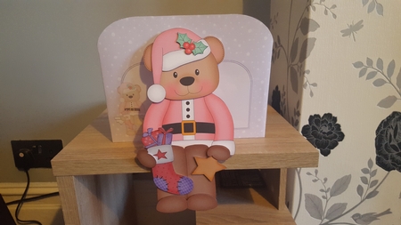 3D on the Shelf Card Kit - Little Christmas Livvy Bear by Hayley Griffiths