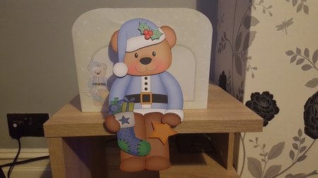 3D on the Shelf Card Kit - Little Christmas Livvy Bear by Hayley Griffiths