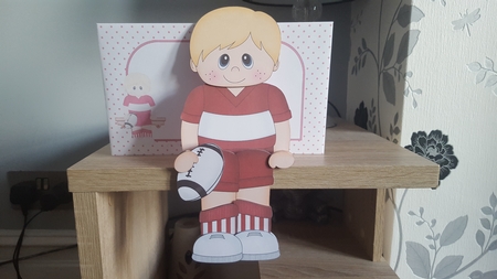 3D on the Shelf Card Kit - Little Rugby Boy Richie by Hayley Griffiths