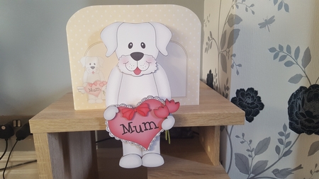3D on the Shelf Card Kit - Labrador Dog's Heart for Mum by Hayley Griffiths