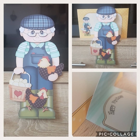 3D on the Shelf Card Kit - Old Man Chicken Farmer Micky by Hayley Griffiths