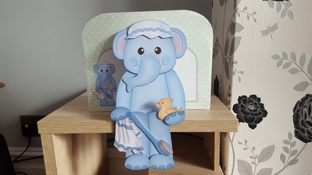 3D on the Shelf Card Kit - Little Bathtime Levi Elephant by Hayley Griffiths