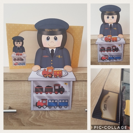 3D on the Shelf Card Kit - Little Train Set Lady Racquel by Hayley Griffiths