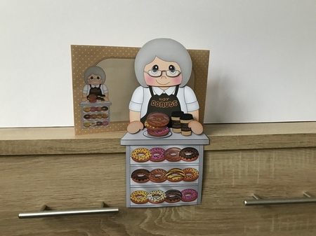 3D On the Shelf Card Kit - Old Lady Lillian is at The Coffee & Donut Shop  by Hayley Griffiths