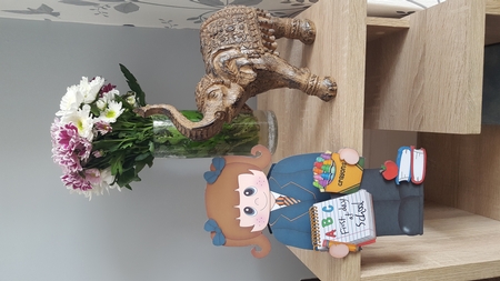 3D On the Shelf Card Kit - Its the 1st day at school for Little Shoolgirl Cyndy by Hayley Griffiths