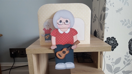 3D On the Shelf Card Kit - Little Ukulele player Delena by Hayley Griffiths