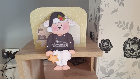 3D On the Shelf Card Kit - Christmas Little Baa Humbug Lamb by Hayley Griffiths