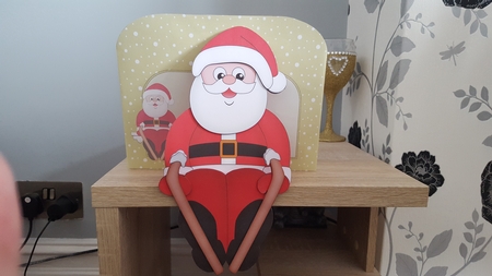 3D On the Shelf Card Kit - Christmas Santa goes Skiing by Hayley Griffiths